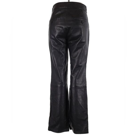 REM Garson Black Leather Biker Pants Bootcut Low Rise Size 8 Moto - Picture 3 of 16